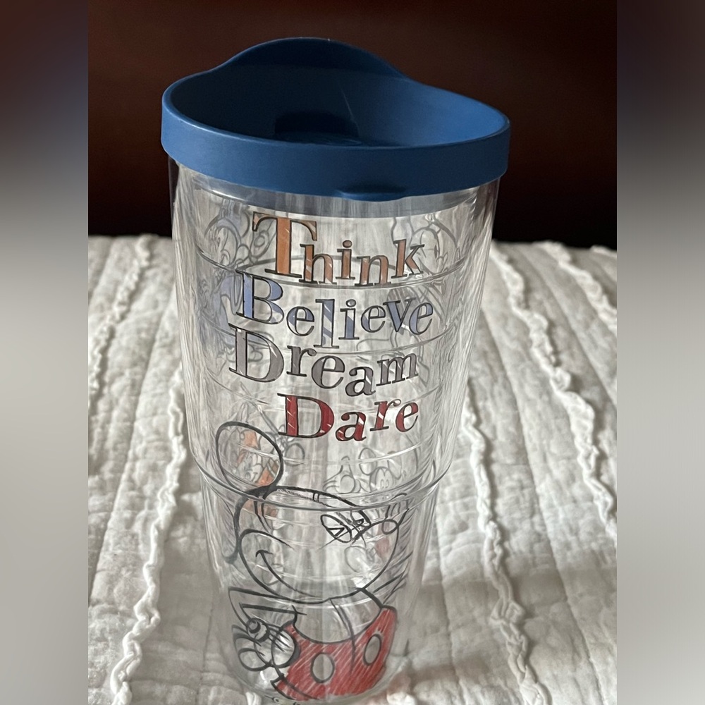 Mickey Mouse Tervis 24 Oz Think Believe Dream Dare Sketch Disney Tumbler W/ Lid